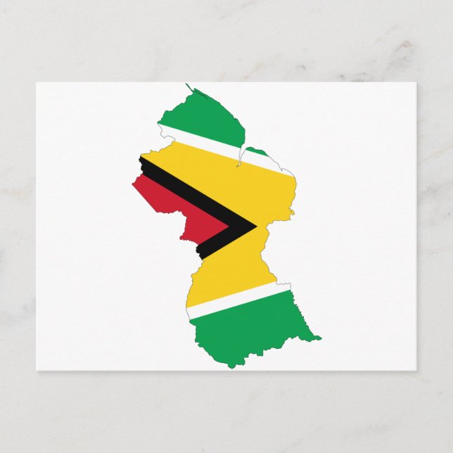 Guyana Flag Map GY Postkarte (Vorderseite)