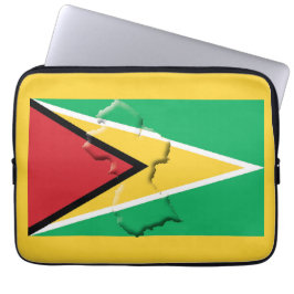 GUYANA Flag Map Patriotic Computer YELLOW Laptopschutzhülle