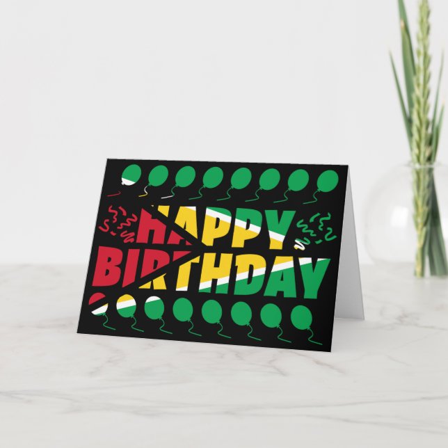 Guyana Flag Patriotic Birthday Karte (Vorderseite)