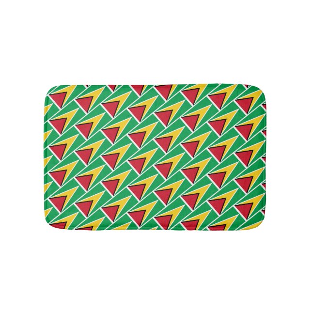 GUYANA FLAG Patriotic Geometric Modern Guyana Badematte (Vorderseite)