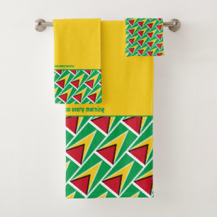 GUYANA FLAG Personalisiert Scripting YELLOW Badhandtuch Set