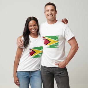 Guyana Flag Pinselspitz Art T-Shirt
