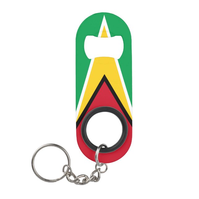 Guyana Flag Red Green Yellow Schwarz-weiß Patrioti Mini Flaschenöffner (Vorderseite)