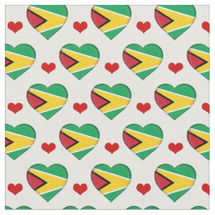 Guyana Flag Red Heart mode Fabric/Guyana Stoff