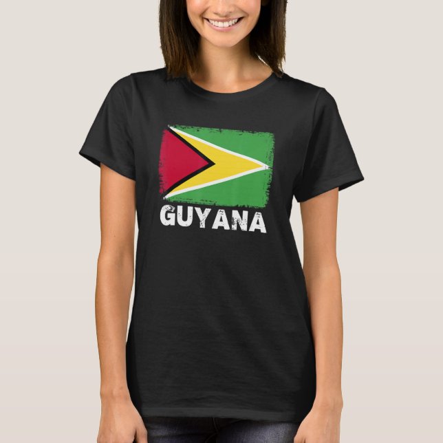 Guyana Flag Unterstützung Guyaner Menschen Frauen  T-Shirt (Vorderseite)