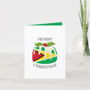 GUYANA FLAG Weihnachtspudding festlich Feiertagskarte