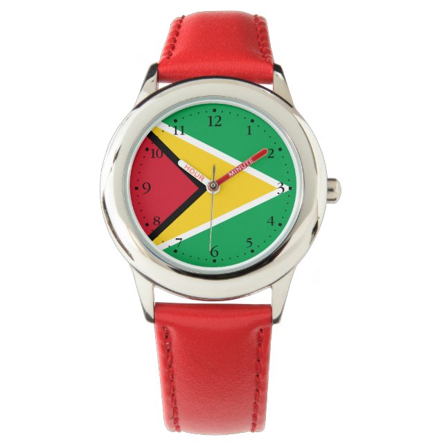 Guyana-Flagge Armbanduhr (Vorderseite)