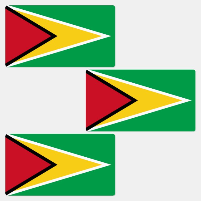 Guyana-Flagge Etiketten (Gruppe)