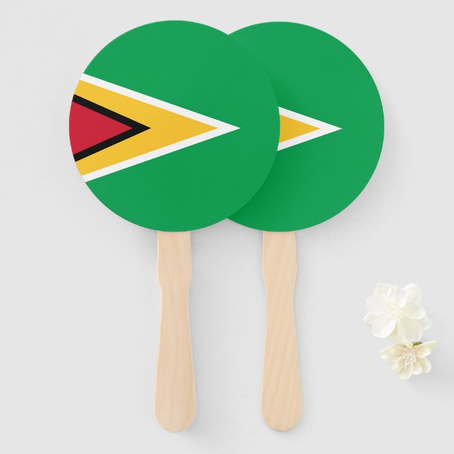 Guyana-Flagge Fächer (Vorne und Hinten)