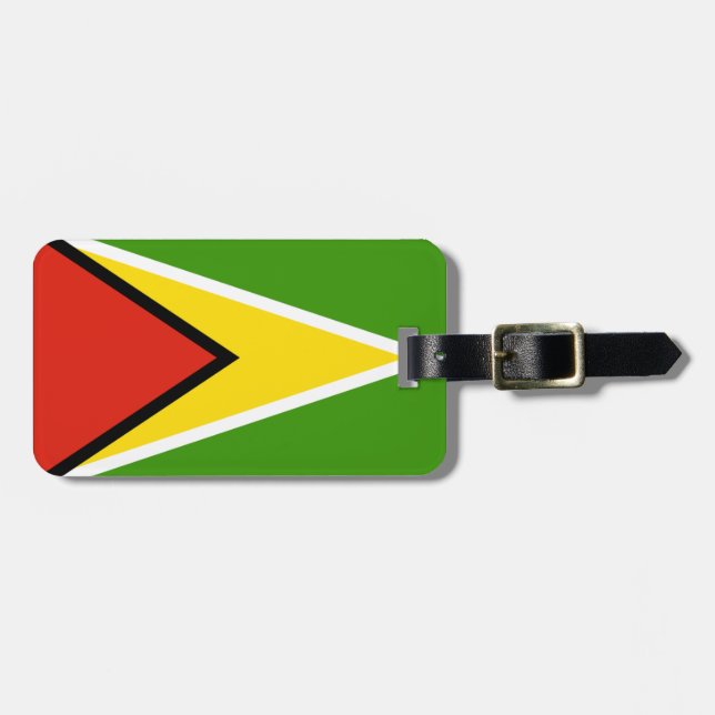 Guyana-Flagge Gepäckanhänger (Vorderseite horizontal)