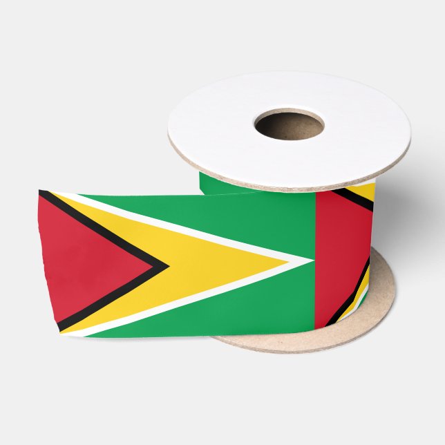 Guyana Flagge & Guyana Reise, Urlaub/Sport Satin Satinband (Spule)