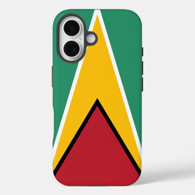 Guyana-Flagge iPhone 16 Hülle (Rückseite)