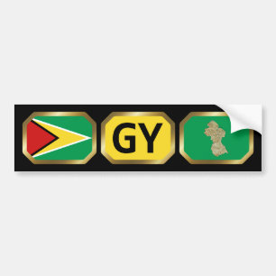 Guyana-Flagge-Karte-Code-Aufkleber Autoaufkleber