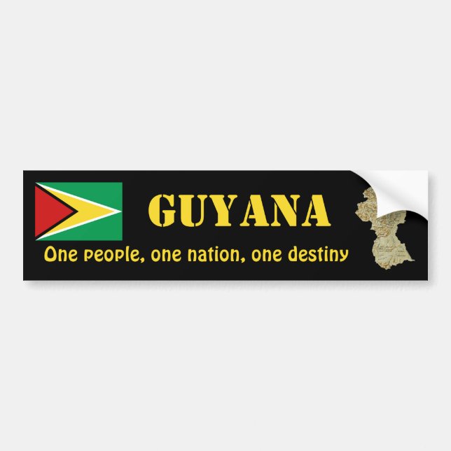 Guyana-Flagge + Karten-Autoaufkleber Autoaufkleber (Vorne)