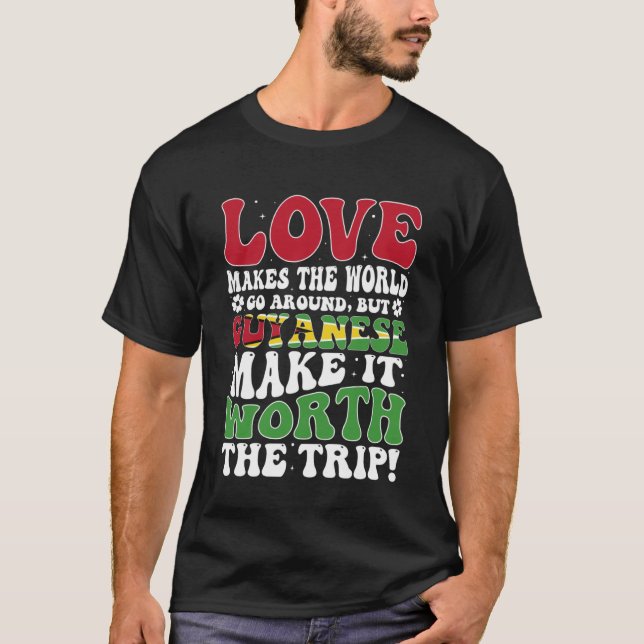 Guyana-Flagge Männer und Frauen Niedlich bis Guyan T-Shirt (Vorderseite)