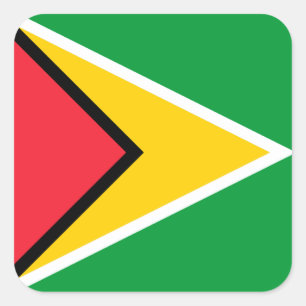 Guyana-Flagge Quadratischer Aufkleber