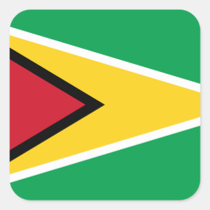 Guyana-Flagge Quadratischer Aufkleber