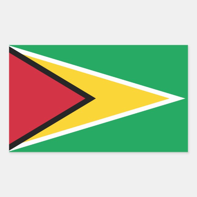 Guyana-Flagge Rechteckiger Aufkleber (Vorderseite)