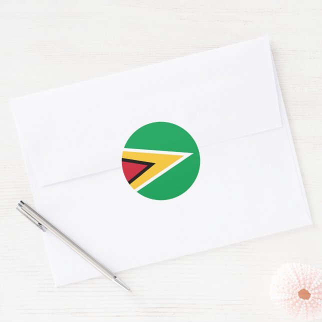 Guyana-Flagge Runder Aufkleber (Umschlag)