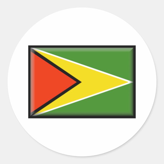 Guyana-Flagge Runder Aufkleber (Vorderseite)