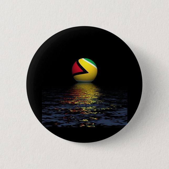 Guyana-Flagge steigt Button (Vorderseite)