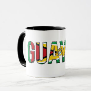 Guyana-Flagge Text Karibischer Stolz Design Tasse