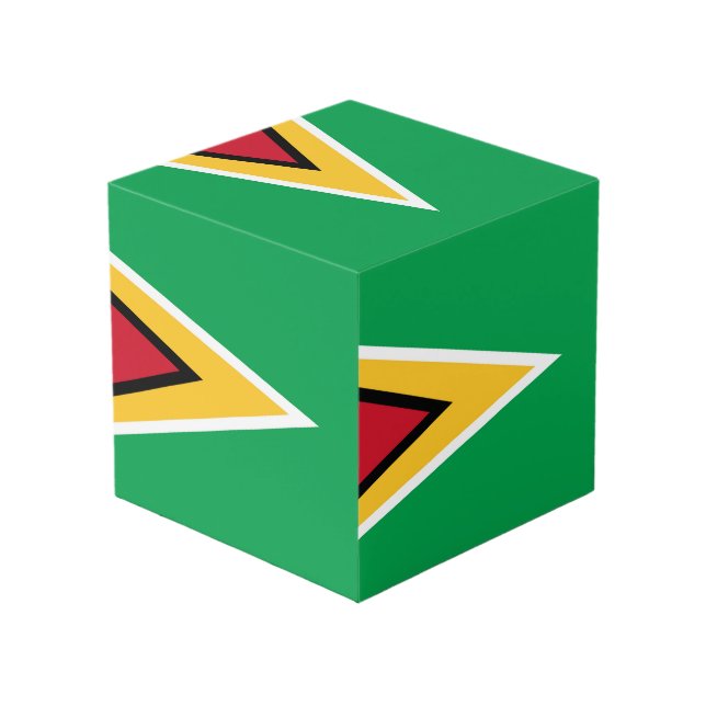 Guyana-Flagge Würfel (Vorderseite Schrägansicht)