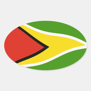 Guyana-Flaggen-Aufkleber Ovaler Aufkleber