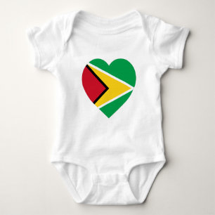 Guyana-Flaggen-Herz Baby Strampler