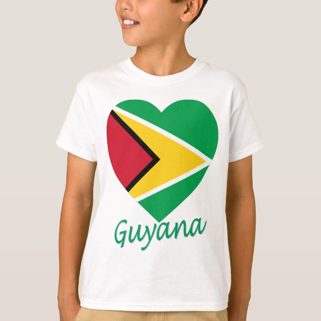 Guyana-Flaggen-Herz T-Shirt (Vorderseite)