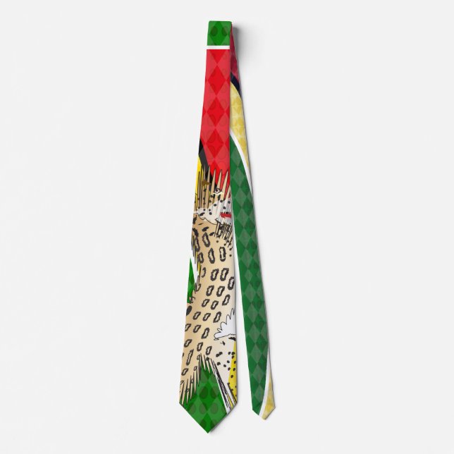 Guyana-Flaggen-Jaguar-Krawatte durch Krawatte (Vorderseite)