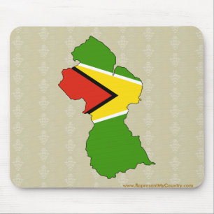 Guyana-Flaggen-Karte Größengleich Mousepad