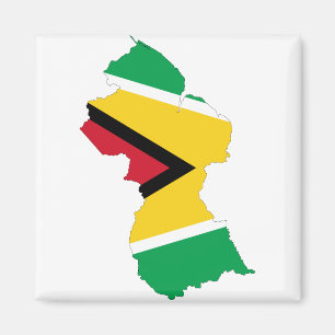 Guyana-Flaggen-Karte GY Magnet