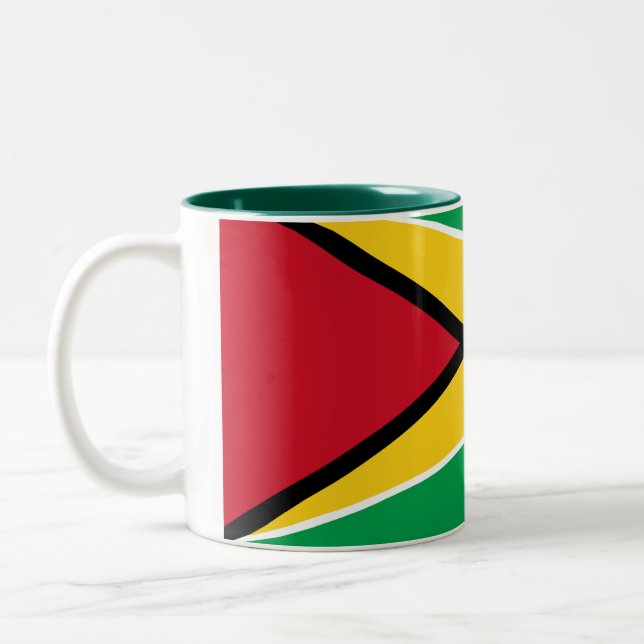 Guyana-Flaggen-Tasse Zweifarbige Tasse (Links)