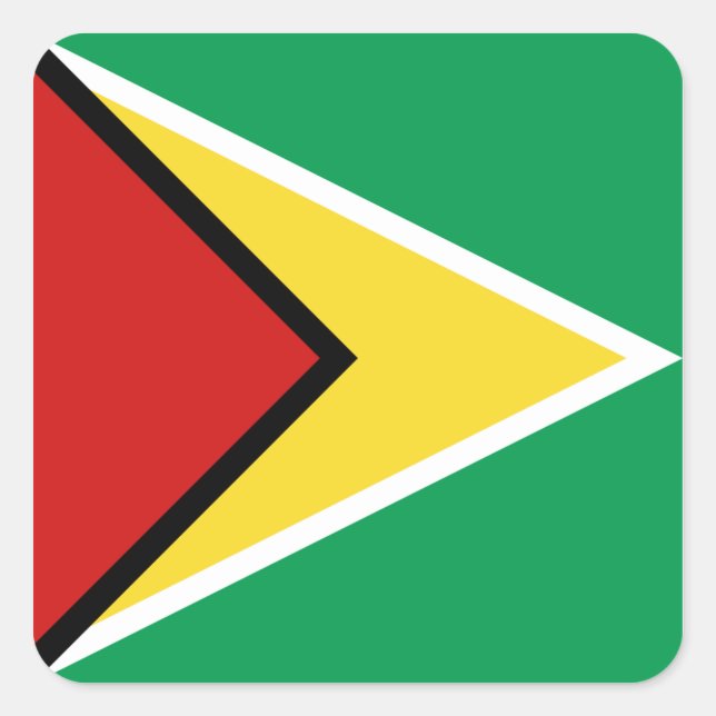 Guyana-Flaggenaufkleber Quadratischer Aufkleber (Vorderseite)