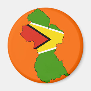 Guyana-Flaggenkarte Magnet