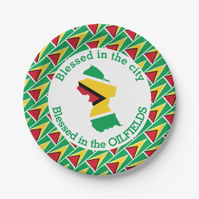 GUYANA gesegnet in den Ölfeldern Personalisiert Pappteller (Vorderseite)