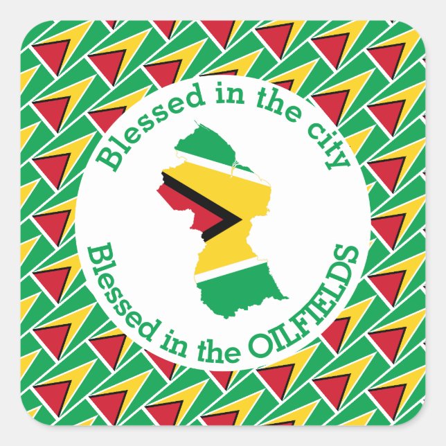 GUYANA gesegnet in den Ölfeldern Personalisiert Quadratischer Aufkleber (Vorderseite)