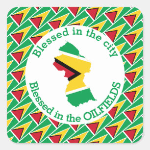 GUYANA gesegnet in den Ölfeldern Personalisiert Quadratischer Aufkleber