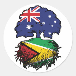 Guyana Guyana Australian Australia Tree Roots Runder Aufkleber
