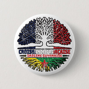 Guyana Guyana Französisch-Tree-Roots-Flag Button
