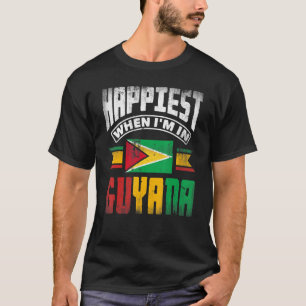 Guyana Guyana Guyana Flag am glücklichsten, wenn i T-Shirt