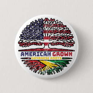 Guyana Guyanese US American USA United States Tree Button
