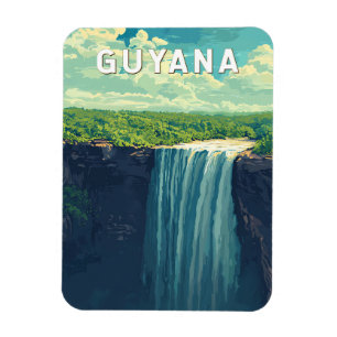 Guyana Illustration Travel Art Vintag Magnet