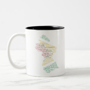 Guyana-Karte mit Bezirken Zweifarbige Tasse