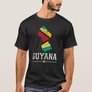 Guyana-Karte und Flagge Souvenir Abgenutzt Guyan T-Shirt