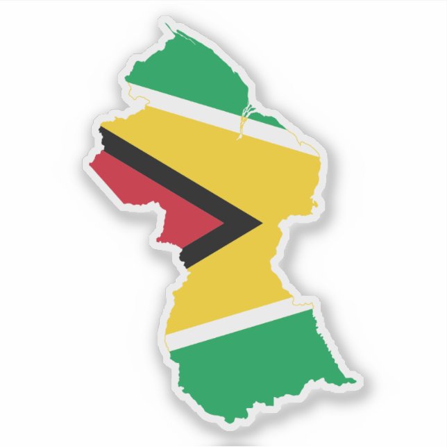 Guyana Land und Flagge Aufkleber (Vorderseite)