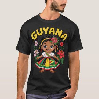 Guyana-Mädchen in traditioneller Kleidung mit trop T-Shirt