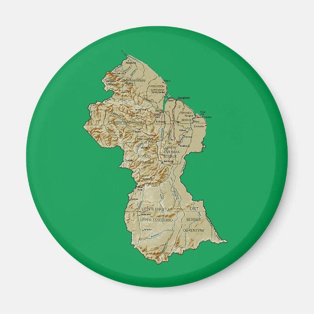 Guyana Map Magnet (Vorne)