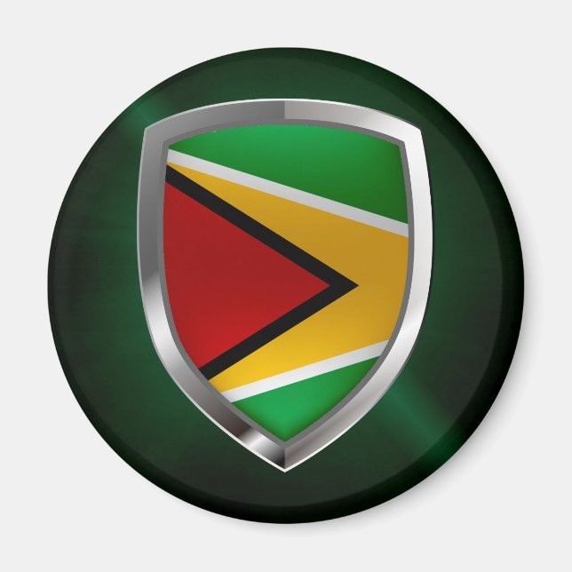 Guyana Mettalic Emblem Magnet (Vorne)